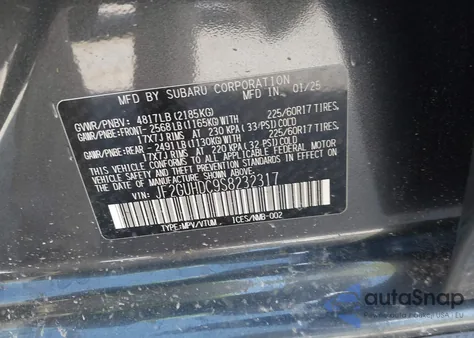 2025 Subaru Crosstrek Premium from USA, damaged, VIN JF2GUHDC9S8232317